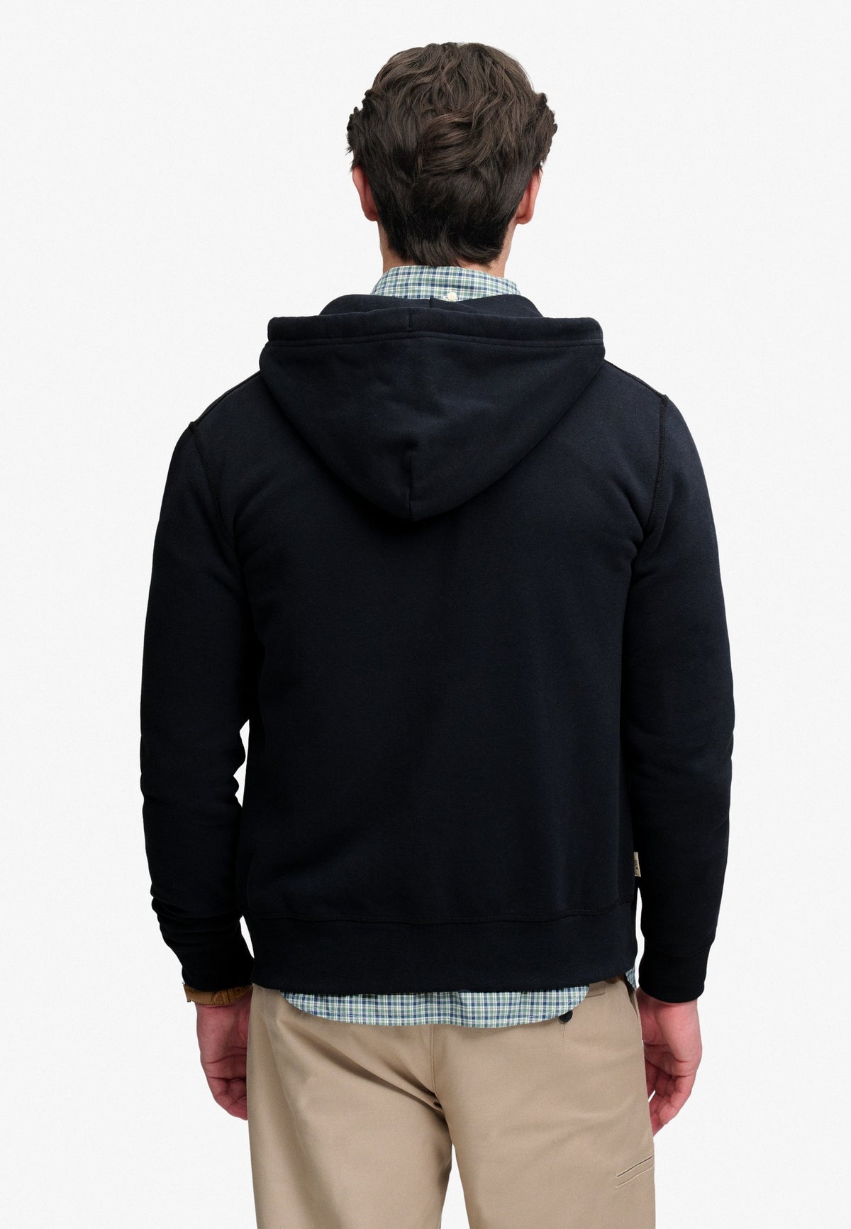 Superdry Essential Sdco Logo Ziphood in Dark Navy back view on model