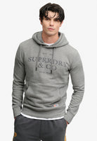 Superdry 1954 Company Relaxed Hood in Dark Vintage Grey Marl front model view