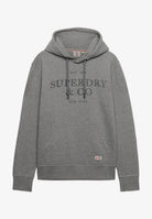 Superdry 1954 Company Relaxed Hood in Dark Vintage Grey Marl front view