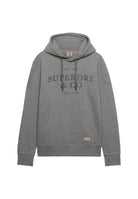 Superdry 1954 Company Relaxed Hood in Dark Vintage Grey Marl angled view