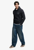Superdry 1954 Company Relaxed Hoodie in Dark Navy full length model view