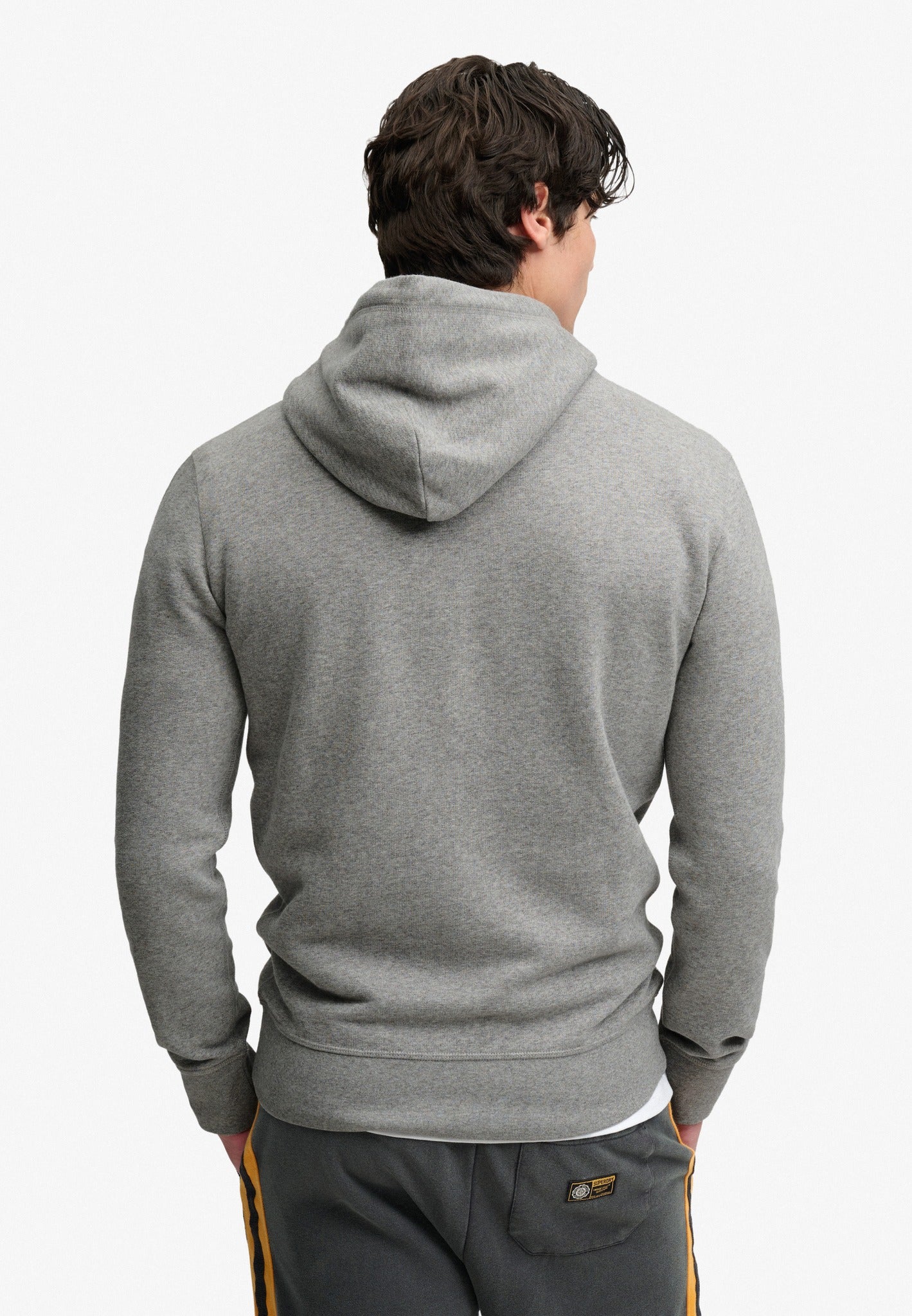 Superdry 1954 Company Relaxed Hood in Dark Vintage Grey Marl back model view