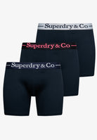 Superdry & Co Boxer Triple Pack in Navy front view
