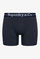 Superdry & Co Boxer Triple Pack in Navy Marl/Indigo Marl/Bluegrit angled product view