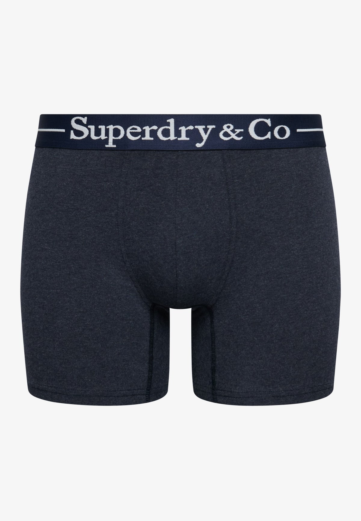 Superdry & Co Boxer Triple Pack in Navy Marl/Indigo Marl/Bluegrit angled product view