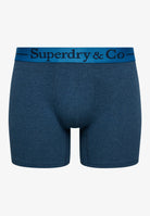 Superdry & Co Boxer Triple Pack in Navy Marl/Indigo Marl/Bluegrit logo waistband detail