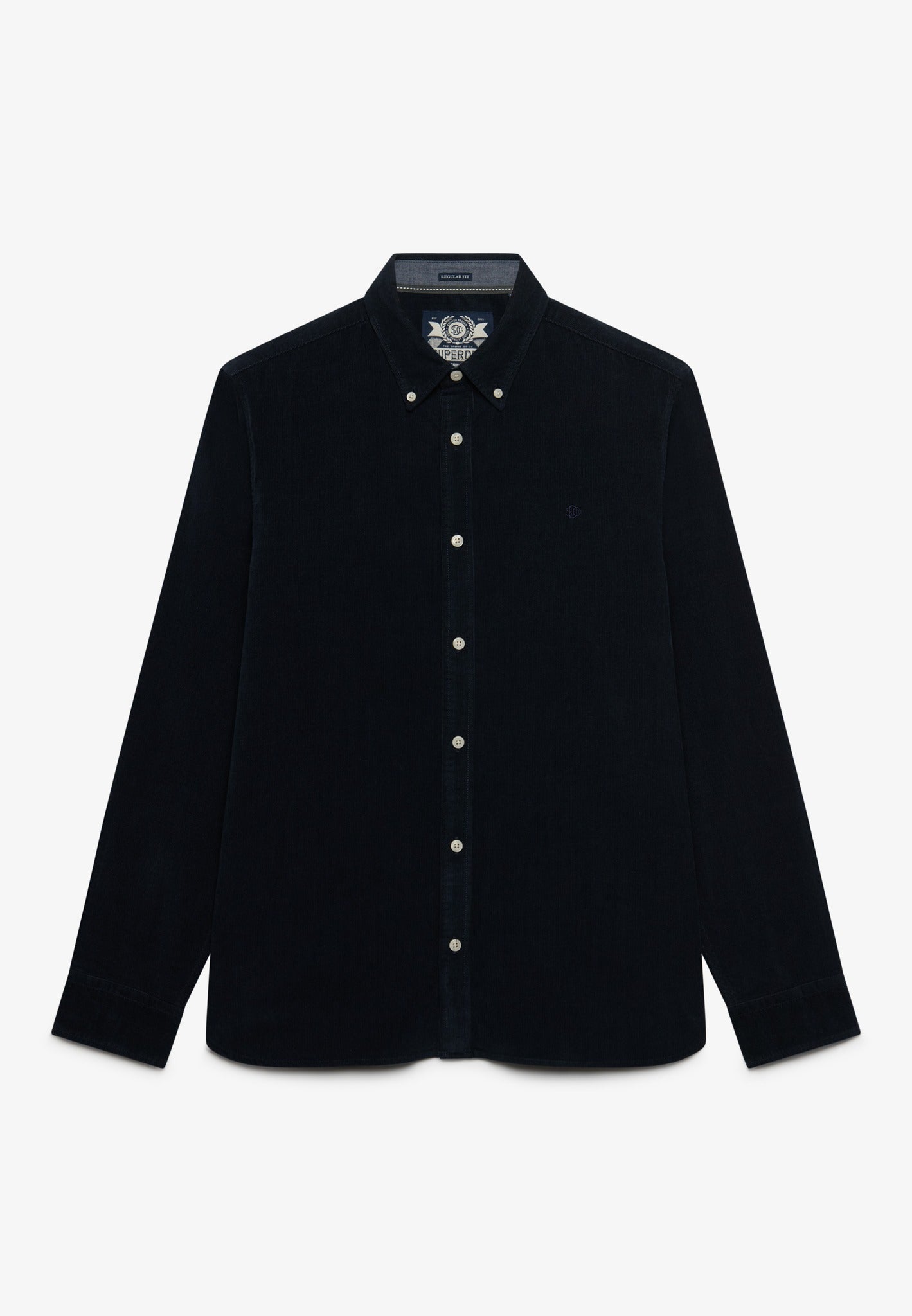 Superdry Classic Needle Cord Shirt in Rich Navy front view