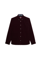 Superdry Classic Needle Cord Shirt in Winter Port angled view