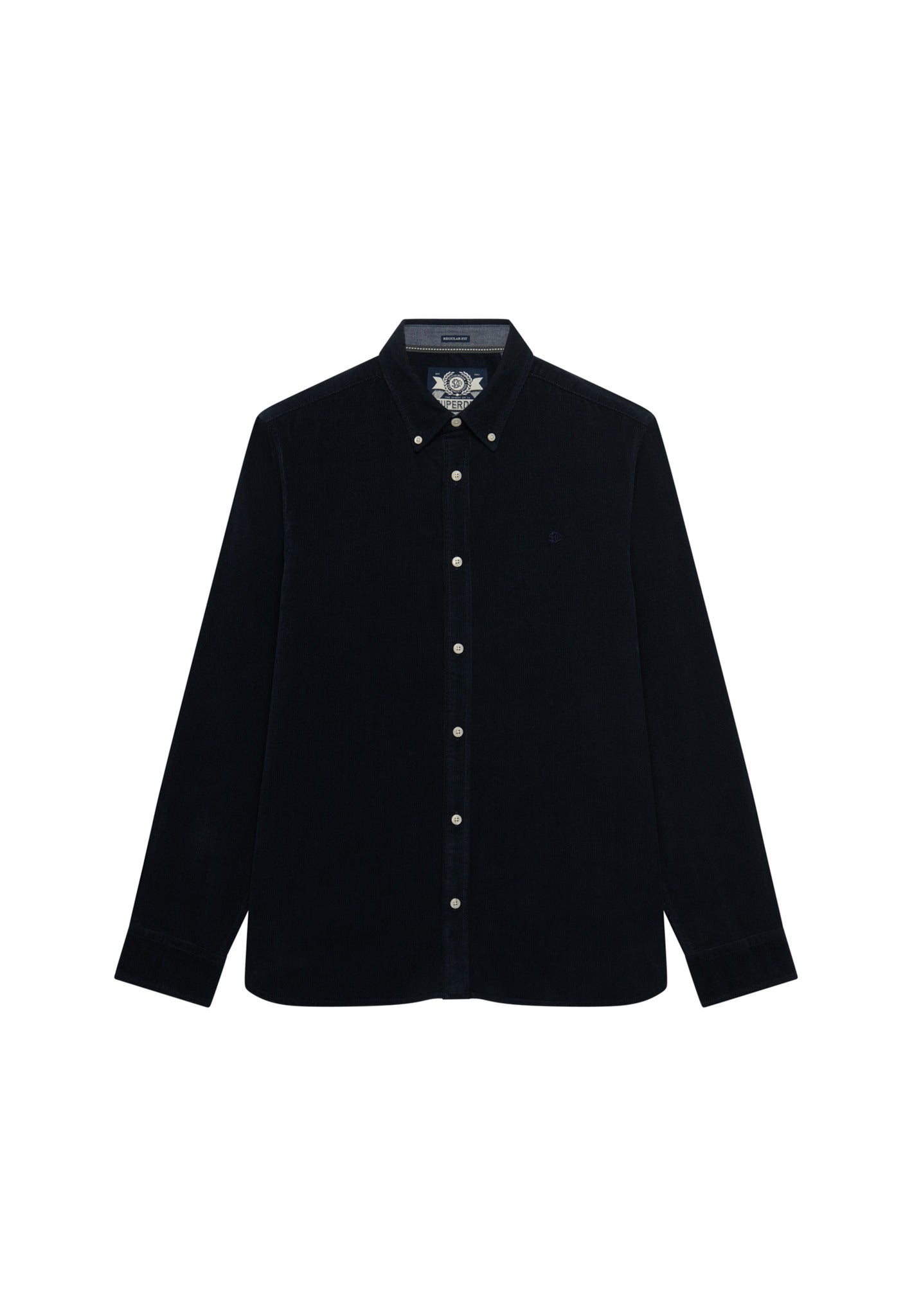 Superdry Classic Needle Cord Shirt in Rich Navy angled view
