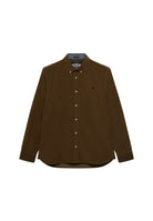 Superdry Classic Needle Cord Shirt in Winter Twig Beige angled view