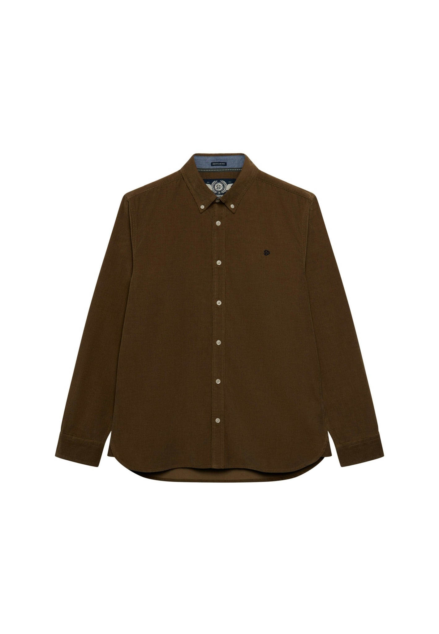 Superdry Classic Needle Cord Shirt in Winter Twig Beige angled view