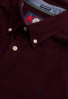 Superdry Classic Needle Cord Shirt in Winter Port collar and cord texture detail