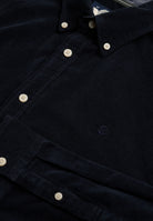 Superdry Classic Needle Cord Shirt in Rich Navy cord fabric detail