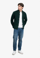 Superdry Classic Needle Cord Shirt in Eagle Green full length view