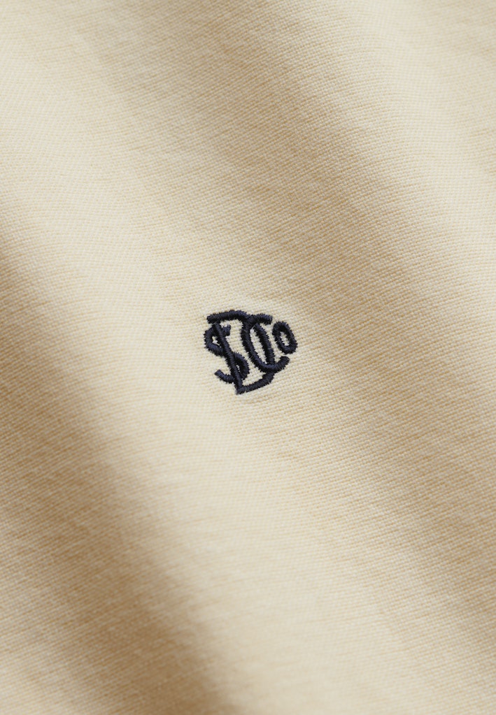 SUPERDRY Preppy Oxford S/s Shirt Pastel Yellow Chambray logo embroidery detail