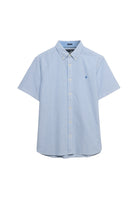 SUPERDRY Preppy Oxford Short Sleeve Shirt-Sky Blue Stripe Sky Blue Stripe side view