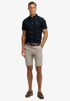 SUPERDRY Preppy Oxford Short Sleeve Shirt-Eclipse Navy ECLIPSE NAVY front view