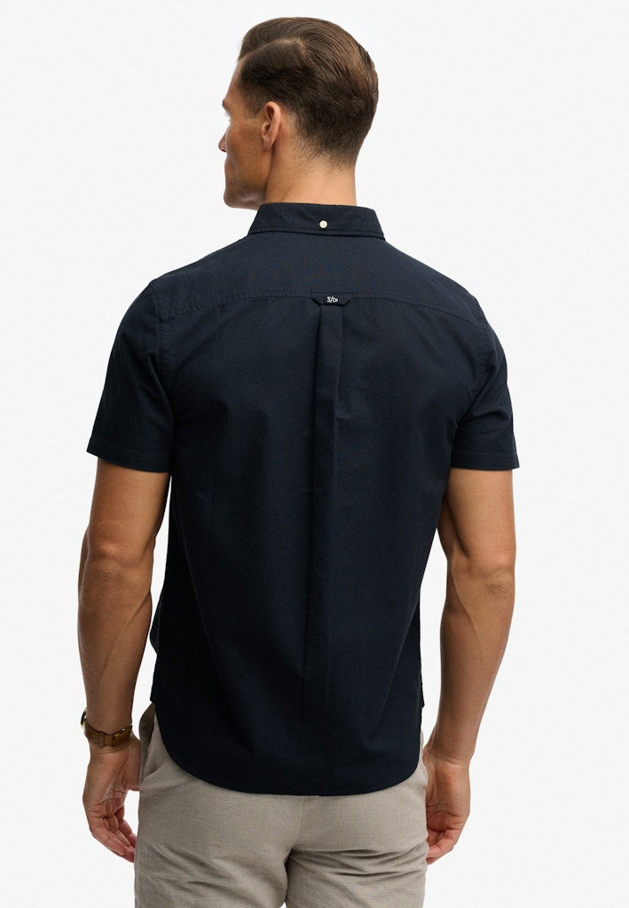SUPERDRY Preppy Oxford S/s Shirt Eclipse Navy short sleeve shirt back view