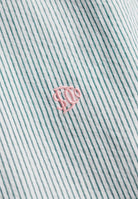 SUPERDRY Classic Seersucker Short Sleeve Shirt-Cream/green Cream/Green flat front view