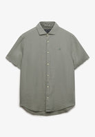 SUPERDRY Riviera Short Sleeve Linen Shirt-Bay Green Bay Green alternate view