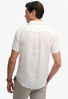 SUPERDRY Riviera S/s Linen Shirt-Optic optic flat front view