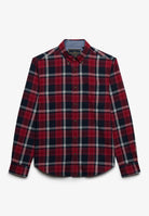 Superdry Long Sleeve Cotton Lumberjack Shirt in Peyton Check Eclipse Navy front view