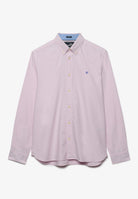 Superdry Preppy Oxford Long Sleeve Shirt in Blush Pink Chambray front view