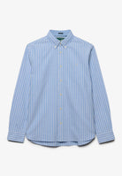Superdry Preppy Oxford Long Sleeve Shirt in Broker Blue Stripe front view