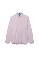 Superdry Preppy Oxford Long Sleeve Shirt in Blush Pink Chambray angled view