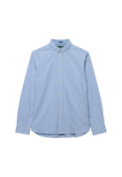 Superdry Preppy Oxford Long Sleeve Shirt in Broker Blue Stripe angled view