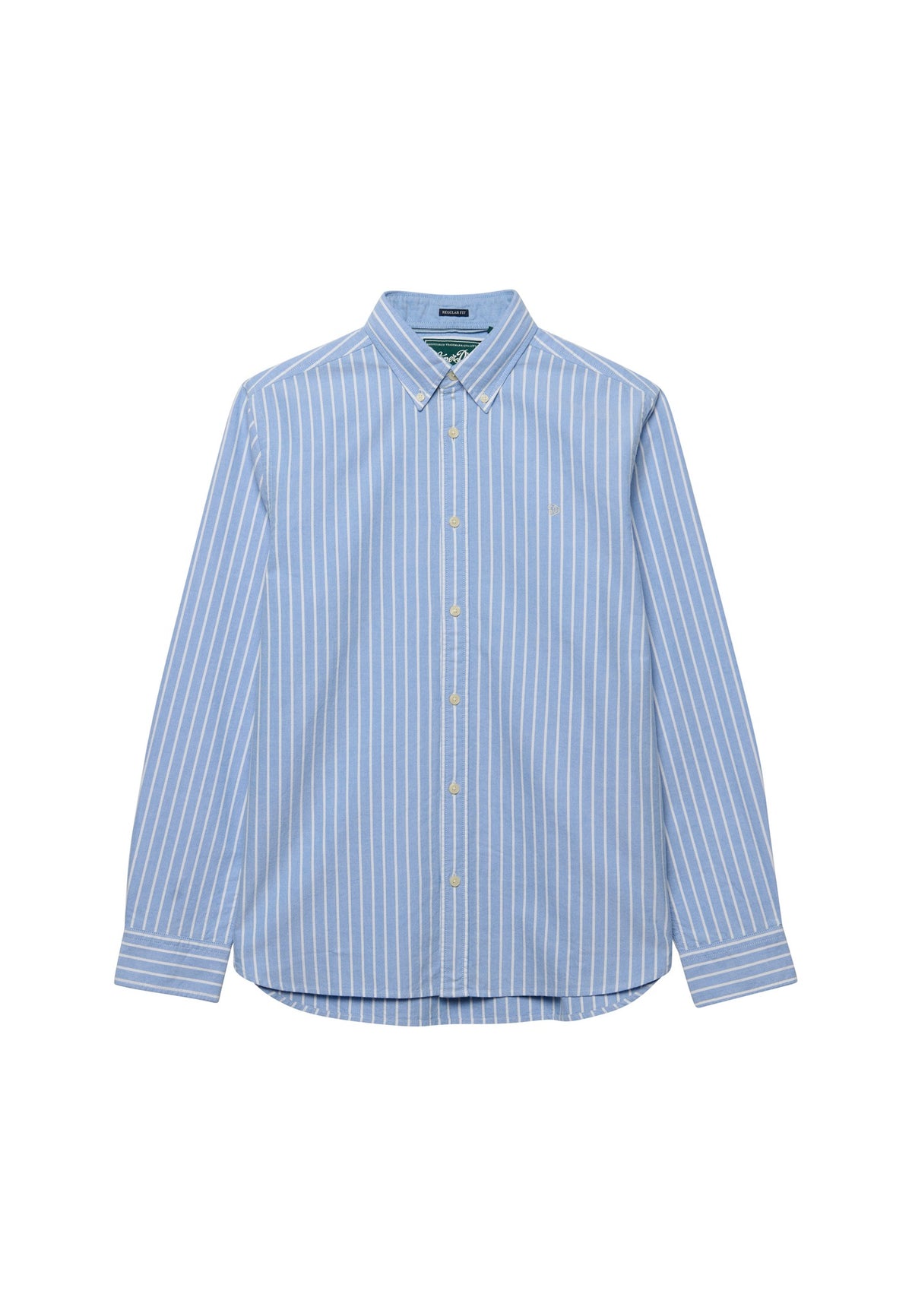 Superdry Preppy Oxford Long Sleeve Shirt in Broker Blue Stripe angled view