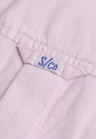 Superdry Preppy Oxford Long Sleeve Shirt in Blush Pink Chambray logo embroidery detail
