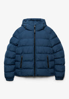 Superdry Hooded Sports Puffer Jacket in Altitude Blue front view