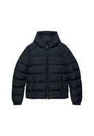 Superdry Hooded Sports Puffer Jacket - Eclipse Navy in Eclipse Navy/Eclipse Navy angled view