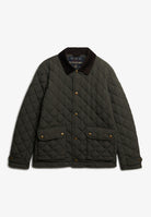 Superdry Quilted Estate Coach Jacket in Army Khaki front view