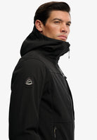 Superdry Hooded Softshell Trekker Jacket in Black side model view