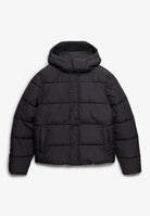 Superdry Premium Hood Puffer Jacket in Grey Marl front view
