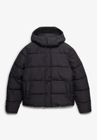 Superdry Premium Hood Puffer Jacket in Grey Marl angled view
