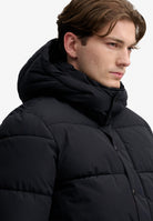 Superdry Premium Hood Puffer Jacket in Black hood detail
