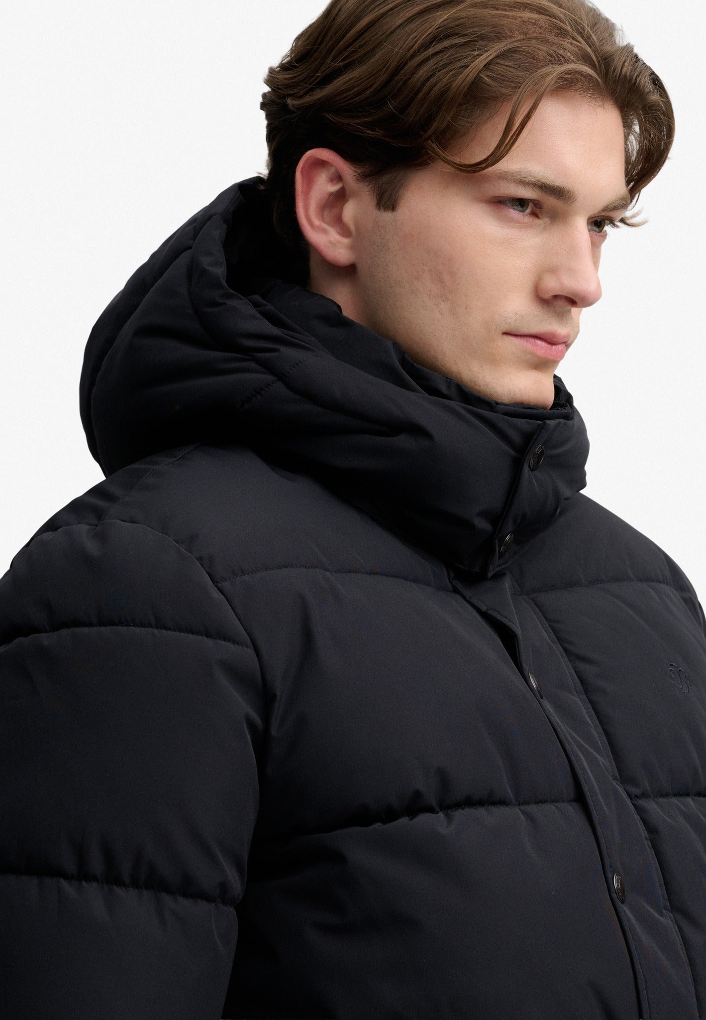Superdry Premium Hood Puffer Jacket in Black hood detail