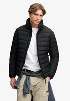 Superdry Fuji Midweight Padded Jacket in Jet Black front model view