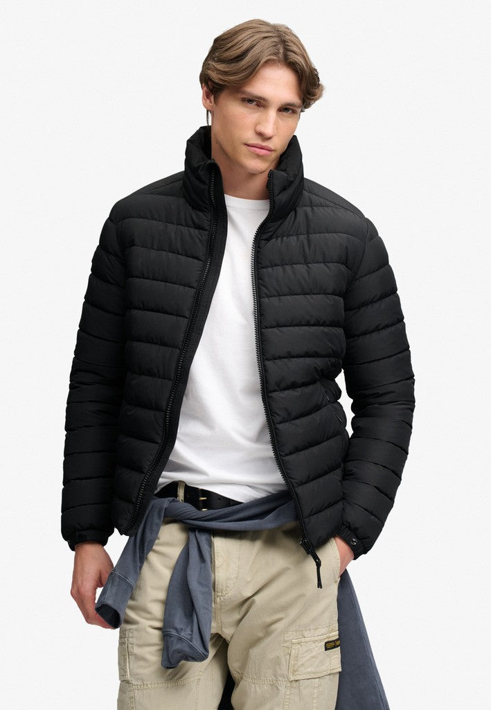 Superdry Fuji Midweight Padded Jacket in Jet Black front model view