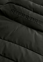 Superdry Fuji Midweight Padded Jacket in Surplus Goods Olive Green embroidered logo detail