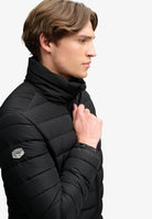 Superdry Fuji Midweight Padded Jacket in Jet Black side model view