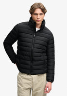 Superdry Fuji Midweight Padded Jacket in Jet Black angled model view
