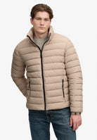 Superdry Fuji Midweight Padded Jacket in Buckwheat Beige half model view