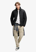 Superdry Fuji Midweight Padded Jacket in Jet Black full length model view