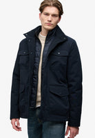 Superdry 2 In 1 Burford Jacket in Eclipse Navy side model view