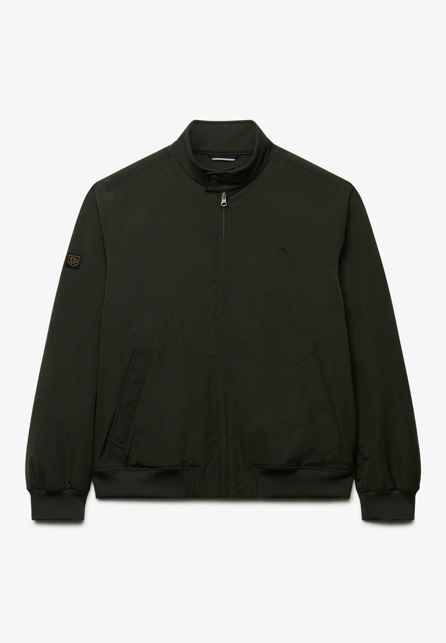 Superdry Campus Padded Harrington Jacket in Surplus Goods Olive Green front view