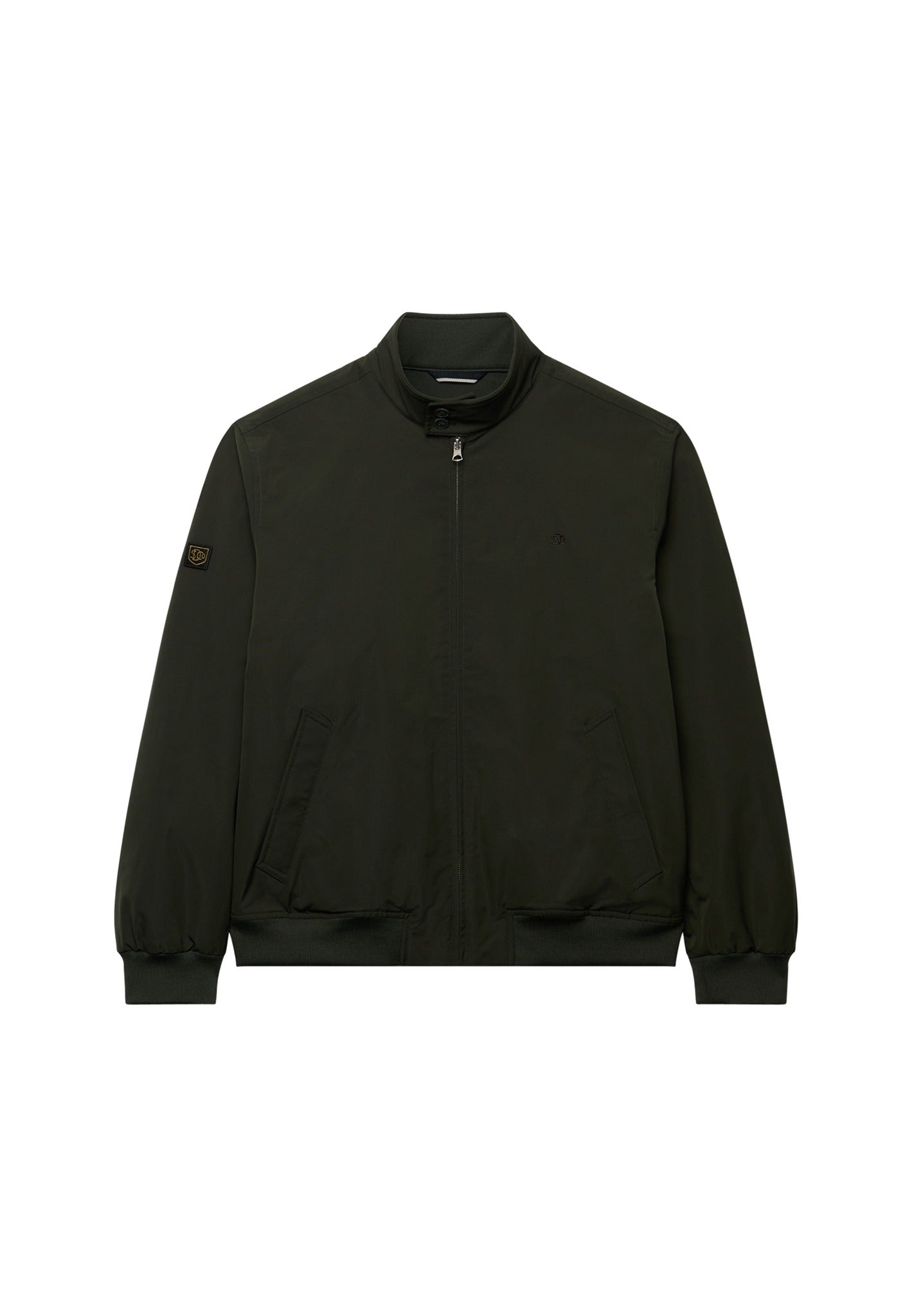 Superdry Campus Padded Harrington Jacket in Surplus Goods Olive Green angled view